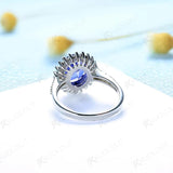 Tanzanite Oval 8x10mm Gemstone Rings for Women Solid 925 Sterling Silver