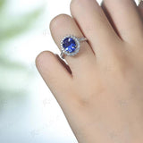 Tanzanite Oval 8x10mm Gemstone Rings for Women Solid 925 Sterling Silver