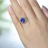 Tanzanite Oval 8x10mm Gemstone Rings for Women Solid 925 Sterling Silver