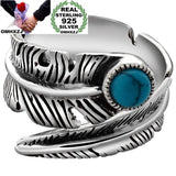 Vintage Turquoise Wing Silver Ring - RR832