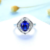 Sapphire Gemstone Ring 925 Silver Fine Jewelry Wedding Engagement