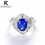 Sapphire Gemstone Ring 925 Silver Fine Jewelry Wedding Engagement