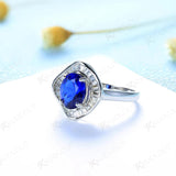 Sapphire Gemstone Ring 925 Silver Fine Jewelry Wedding Engagement