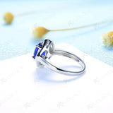 Sapphire Gemstone Ring 925 Silver Fine Jewelry Wedding Engagement