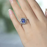 Sapphire Gemstone Ring 925 Silver Fine Jewelry Wedding Engagement