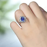 Sapphire Gemstone Ring 925 Silver Fine Jewelry Wedding Engagement
