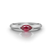 Horse Eye Red Gemstone Ring for Women Silver Engagement Jewelry