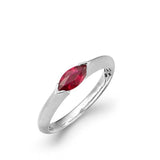 Horse Eye Red Gemstone Ring for Women Silver Engagement Jewelry