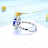 Sapphire Oval 7*9mm Gemstone Rings for Women Solid 925 Sterling Silver