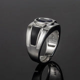 Men's 925 Silver CZ Gemstone Open Finger Ring Wedding Party Gift