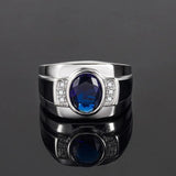 Men's 925 Silver CZ Gemstone Open Finger Ring Wedding Party Gift