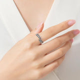 925 Silver Leaf Charm Turquoise Adjustable Finger Ring Vintage Jewelry