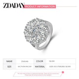 925 Silver Flower Amethyst Ring for Women Party Jewelry Gift