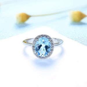 Nano Topaz Oval 8*10mm Gemstone Ring 925 Sterling Silver Fine Jewelry