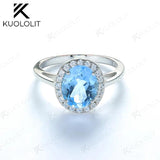 Nano Topaz Oval 8*10mm Gemstone Ring 925 Sterling Silver Fine Jewelry