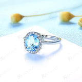Nano Topaz Oval 8*10mm Gemstone Ring 925 Sterling Silver Fine Jewelry