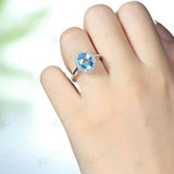 Nano Topaz Oval 8*10mm Gemstone Ring 925 Sterling Silver Fine Jewelry