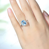 Nano Topaz Oval 8*10mm Gemstone Ring 925 Sterling Silver Fine Jewelry