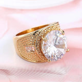 Vintage CZ Crystal Stone Figure Ring Big Cz Accessory
