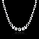 925 Sterling Silver Beads Necklace for Women Men Party Wedding Jewelry