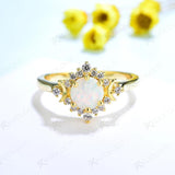 Opal Round 6.0mm Gemstone Ring 925 Silver Fine Jewelry for Wedding