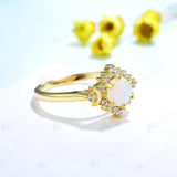 Opal Round 6.0mm Gemstone Ring 925 Silver Fine Jewelry for Wedding