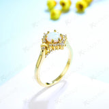 Opal Round 6.0mm Gemstone Ring 925 Silver Fine Jewelry for Wedding