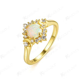 Opal Round 6.0mm Gemstone Ring 925 Silver Fine Jewelry for Wedding