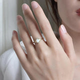 Opal Round 6.0mm Gemstone Ring 925 Silver Fine Jewelry for Wedding