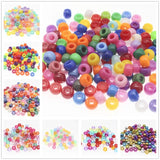 100Pcs 6X9mm Big Hole Acrylic Beads Dreadlock Beads Spacer Loose Beads