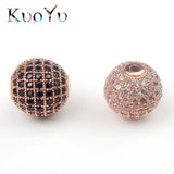 3pcs Micro Pave Crystal Zircon Round Ball CZ Beads 4/6/8/10mm