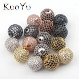 3pcs Micro Pave Crystal Zircon Round Ball CZ Beads 4/6/8/10mm
