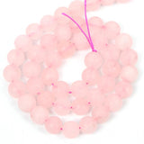 Pink Quartz Round Loose Beads For Jewelry Making 4-12 MM