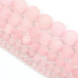 Pink Quartz Round Loose Beads For Jewelry Making 4-12 MM