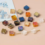 30Pcs 10mm Illusion Glass Petal Beads Charms AB Colour for Jewelry Making