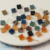 30Pcs 10mm Illusion Glass Petal Beads Charms AB Colour for Jewelry Making