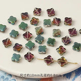 30Pcs 10mm Illusion Glass Petal Beads Charms AB Colour for Jewelry Making