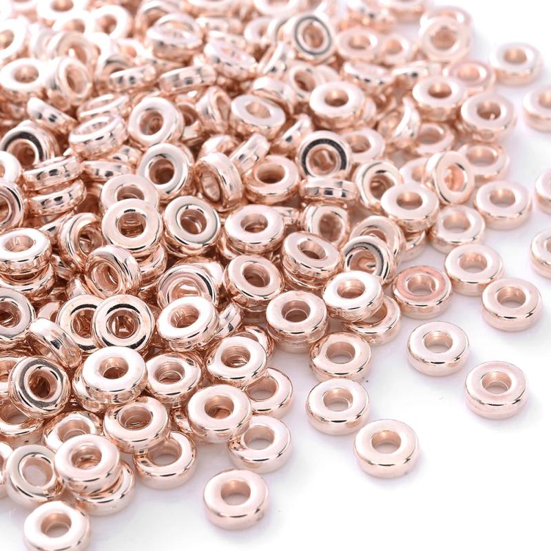 200-600pcs 6mm CCB Spacer Beads Wheel Flat Round Loose Beads Jewelry Making DIY