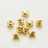 50/100Pcs 3/4/5mm 14K/18K Plated Brass Crimp Bead Covers for Jewelry Making