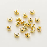 50/100Pcs 3/4/5mm 14K/18K Plated Brass Crimp Bead Covers for Jewelry Making