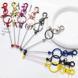 3Pcs Metal KeyChain Bead Lobster Claw Clasp Keyring DIY Bead