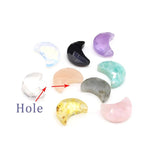 3Pcs Natural Stone Moon Charm Beads for Jewelry Making
