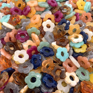 14mm Resin Hollow Out Gradient Dyeing Flowers Beads Earring Accessories