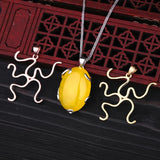 32x32 MM Silver Plated Pendant Bezel Base Inlaid Amber Wax Pine Stone
