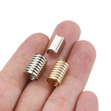 100Pcs Cord String Tube Crimp End Caps Fastener for DIY Jewelry Making