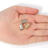 100Pcs Cord String Tube Crimp End Caps Fastener for DIY Jewelry Making