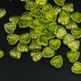 50pcs Small Leaf Shape Lampwork Beads Gradient Glass Beads Jewelry Making DIY
