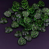 50pcs Small Leaf Shape Lampwork Beads Gradient Glass Beads Jewelry Making DIY
