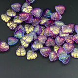 50pcs Small Leaf Shape Lampwork Beads Gradient Glass Beads Jewelry Making DIY