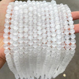 Selenite Beads Natural Round Beaded 6 8 10 Mm for Jewelry Making